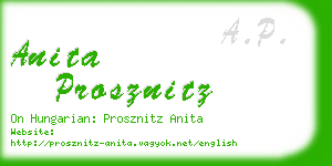 anita prosznitz business card